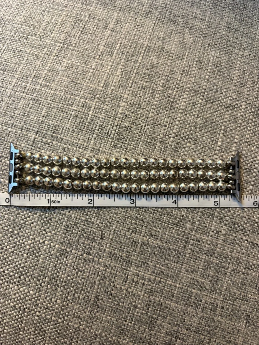Posh Tech Stainless Steel Beaded Apple Watch Band